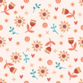 Seamless Spring Floral Pattern. Pastel Colors. Royalty Free Stock Photo