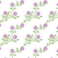 Seamless spring pattern with cute flowers and leaves Royalty Free Stock Photo