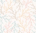 Seamless spring pattern with plants (Vector).