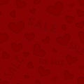 Seamless square background, heart and the word SALE. red text on a red background. Seamless background concept for