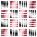 Seamless square block pattern with black and red dash line