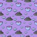 Seamless square pattern on purple background Lotus, Scented Candles, Relaxation and spa