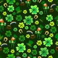 Seamless St. Patrick s Day. Green leprechaun