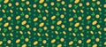Seamless St Patricks Day Pattern with Gold Coins and Shamrocks. Royalty Free Stock Photo