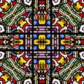 Seamless stained glass square Tile
