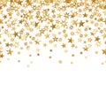 Seamless star gold confetti white background isolated vector