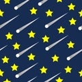 Seamless pattern star and meteor