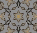 Seamless star pattern golden gray