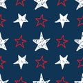 Seamless star pattern. Hand drawn sketch stars