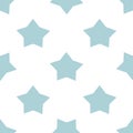 Seamless star pattern for kids holidays Blue pastel colors baby shower vector background Royalty Free Stock Photo