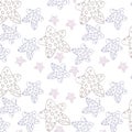 Seamless starfish pattern in blue and pink colors