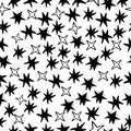 Seamless stars pattern vector on white background