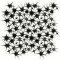 Seamless stars shape pattern, hand drawn watercolor brush