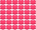 Seamless stickers hearts in tape on Valentine`s Day
