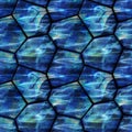 Seamless stone pattern with water surface and waves