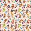 Seamless story people pattern