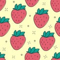 Seamless strawberry hand drawn vector pattern Royalty Free Stock Photo