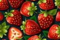 seamless strawberry pattern illustration Royalty Free Stock Photo