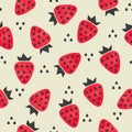 Seamless strawberry pattern. Vector summer berry background