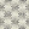 Seamless Stripe and Circle Pattern. Vector Monochrome Background Royalty Free Stock Photo