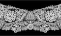 Seamless stripe - floral lace ornament - white on