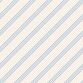 Seamless stripe vector pattern in blue and cream white. Light textured pixel background for spring summer blouse, shirt, dress. Royalty Free Stock Photo