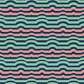 Seamless striped bright pattern with illusion of convex rhombuses