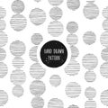 Seamless striped circles. Hand drawg pattern. Royalty Free Stock Photo