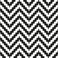Seamless striped pattern with zigzag jagged black and white stripes. Abstract geometric background. Modern chevron design.
