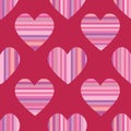 Seamless Striped Hearts Royalty Free Stock Photo