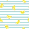 Seamless striped lemon geometric pattern, vector illustration.