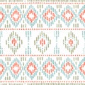 Seamless striped pattern. Ethnic and tribal motifs. Vintage print, grunge texture.Simple ornament. Handmade. White, gray, pink