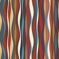 Seamless striped pattern with vertical multicolored stripes. Abstract geometric wavy lines texture. Ethnic style. Royalty Free Stock Photo