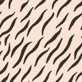 Seamless striped tiger pattern, vector illustration. Royalty Free Stock Photo
