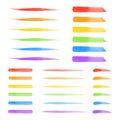 Set of vector colorful watercolor brush strokes, smears Royalty Free Stock Photo