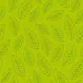 Seamless stylized green leaf pattern. Template for wallpapers, site background, print design, cards, menu design Royalty Free Stock Photo