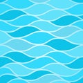 Seamless stylized sea waves pattern