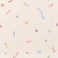 Seamless subtle watercolor doodle pattern