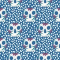 Seamless sugar skulls pattern for fabrics and textiles and packaging and gifts and wrapping paper