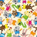 Seamless summer animal pattern