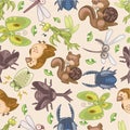 Seamless summer animal pattern