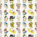 Seamless summer animal pattern