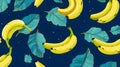 Seamless summer banana abstract pattern