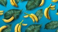 Seamless summer banana abstract pattern