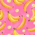 Seamless summer banana abstract pattern