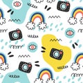 Seamless summer doodle pattern