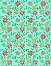 Seamless summer floral design pattern