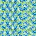 Seamless summer pattern of chamomiles, cornflowers, bluebells on the grass. Colorful background in the form of a flower glade