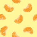 Seamless summer pattern with watercolor orange slices. simple vector texture Royalty Free Stock Photo
