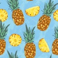 Seamless summer pineapple abstract pattern